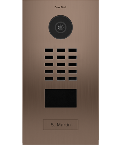 D2101BV Brushed Stainless Steel ∙ Flush-mounted ∙ Bronze Finish ∙ 1 Call button