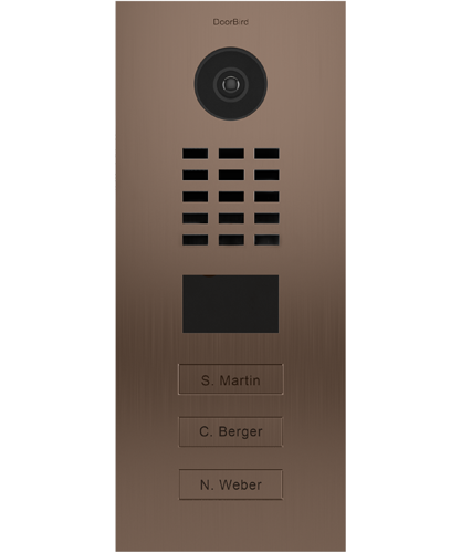 D2102BV Brushed Stainless Steel ∙ Flush-mounted ∙ Bronze Finish ∙ 2 Call buttons